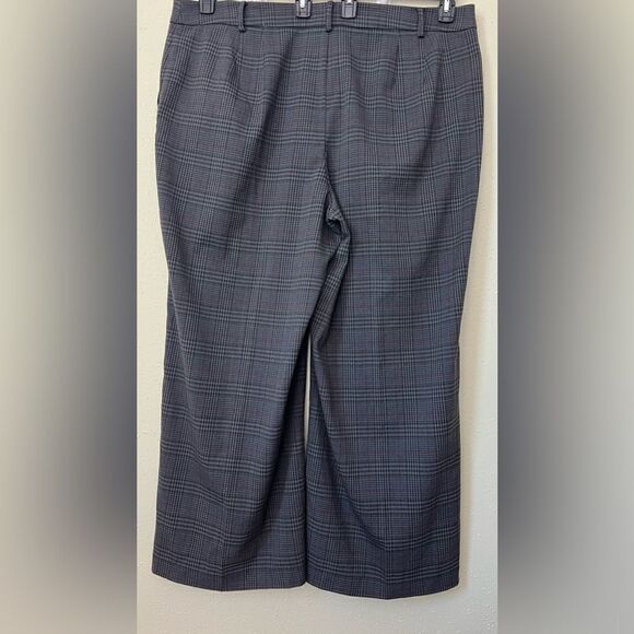 NWOT Vince Camuto Wide Leg Plaid Trouser Pants Dark Grey Plus Size 20W - Picture 4 of 14
